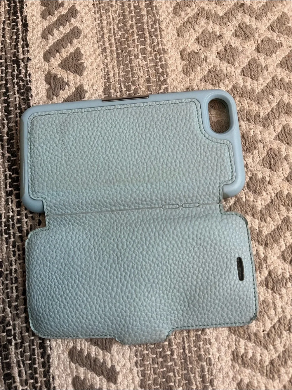 Apple Light Blue Textured Leather-Style Phone Case